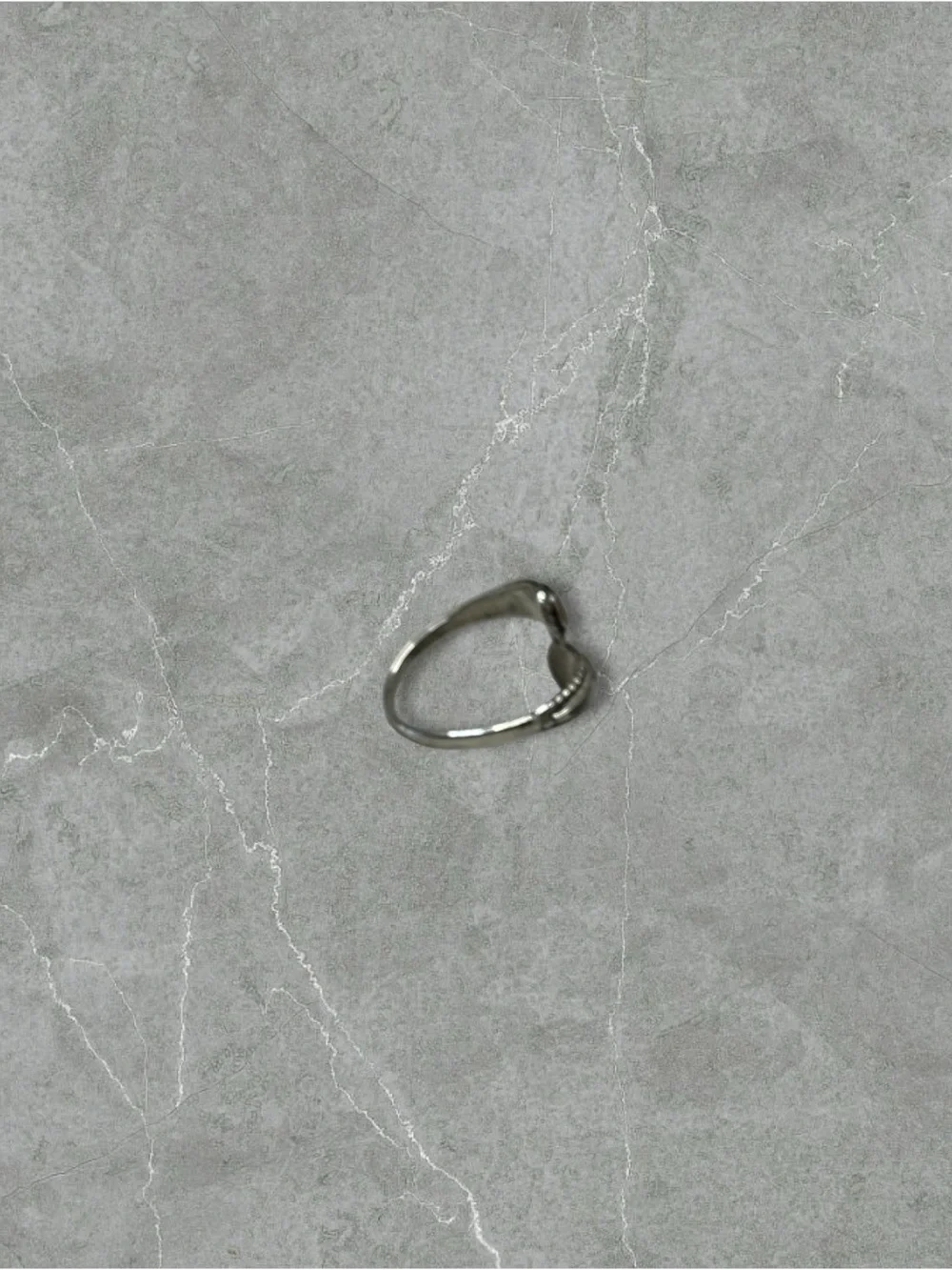 Platinum over 925 Silver Mother of Pearl Bypass Ring - Size 6